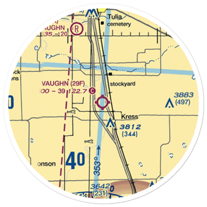 Joe Vaughn Spraying Airport (29F) VFR Sectional Sticker (20 mile)