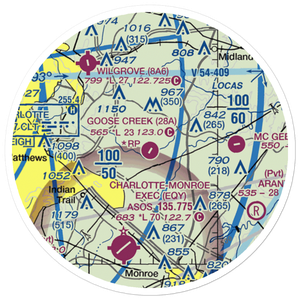 Goose Creek Airport (28A) VFR Sectional Sticker (20 mile)