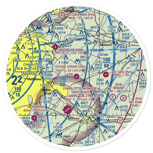 Goose Creek Airport (28A) VFR Sectional Sticker (30 mile)
