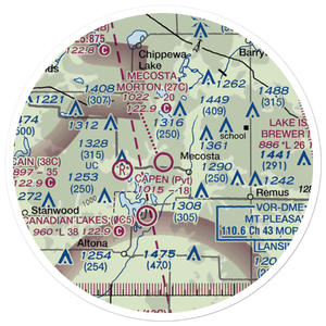 Mecosta Morton Airport (27C) VFR Sectional Sticker (20 mile)