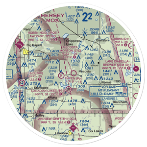 Mecosta Morton Airport (27C) VFR Sectional Sticker (30 mile)