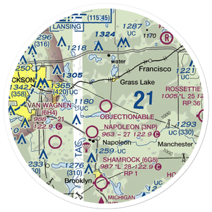 Wolf Lake Airport (26W) VFR Sectional Sticker (20 mile)