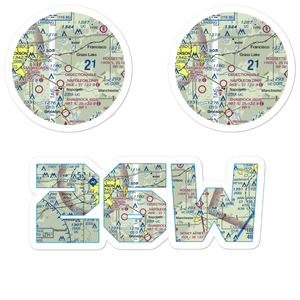 Wolf Lake Airport (26W) VFR Sectional Sticker Pack