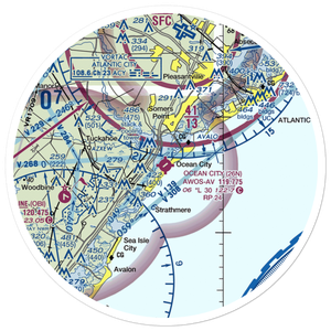 Ocean City Municipal Airport (26N) VFR Sectional Sticker (30 mile)