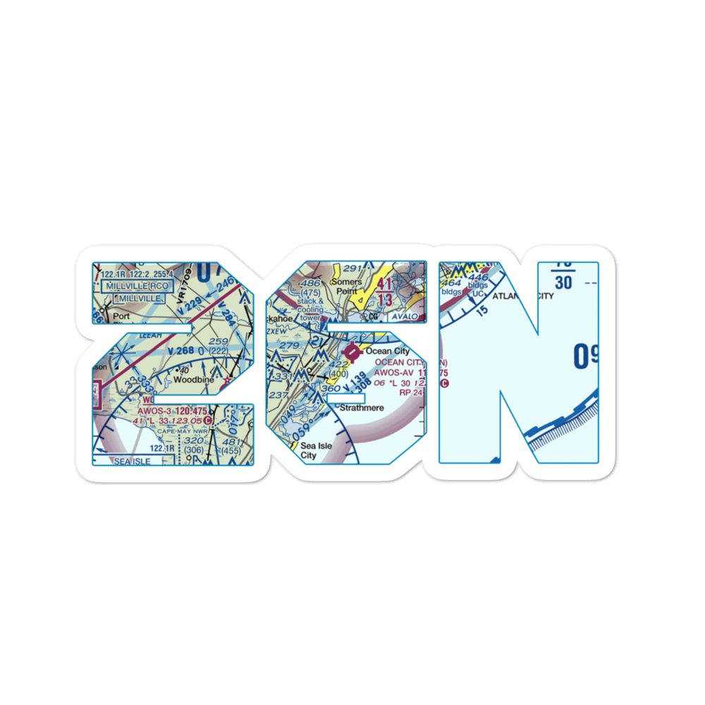 Ocean City Municipal Airport (26N) VFR Sectional Sticker 