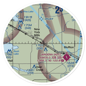 New York Mills Municipal Airport (25Y) VFR Sectional Sticker (20 mile)