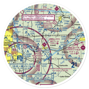 Lowell City Airport (24C) VFR Sectional Sticker (30 mile)