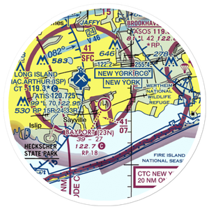Bayport Aerodrome (23N) VFR Sectional Sticker (20 mile)
