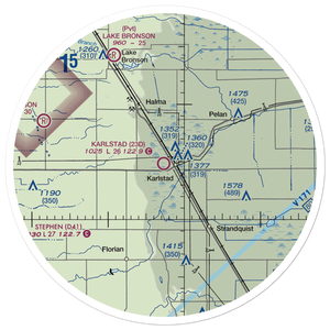 Karlstad Municipal Airport (23D) VFR Sectional Sticker (30 mile)