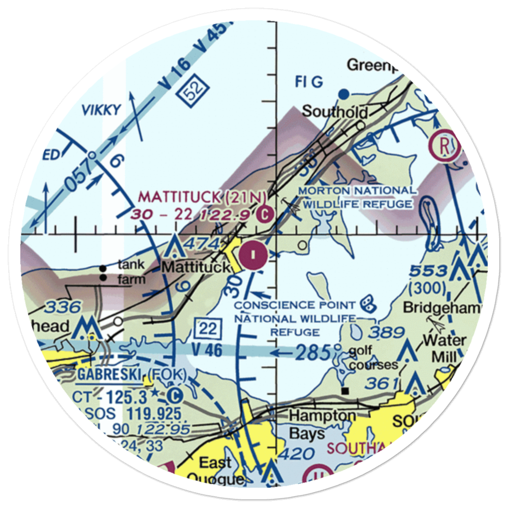 Mattituck Airport (21N) VFR Sectional Sticker (20 mile) 