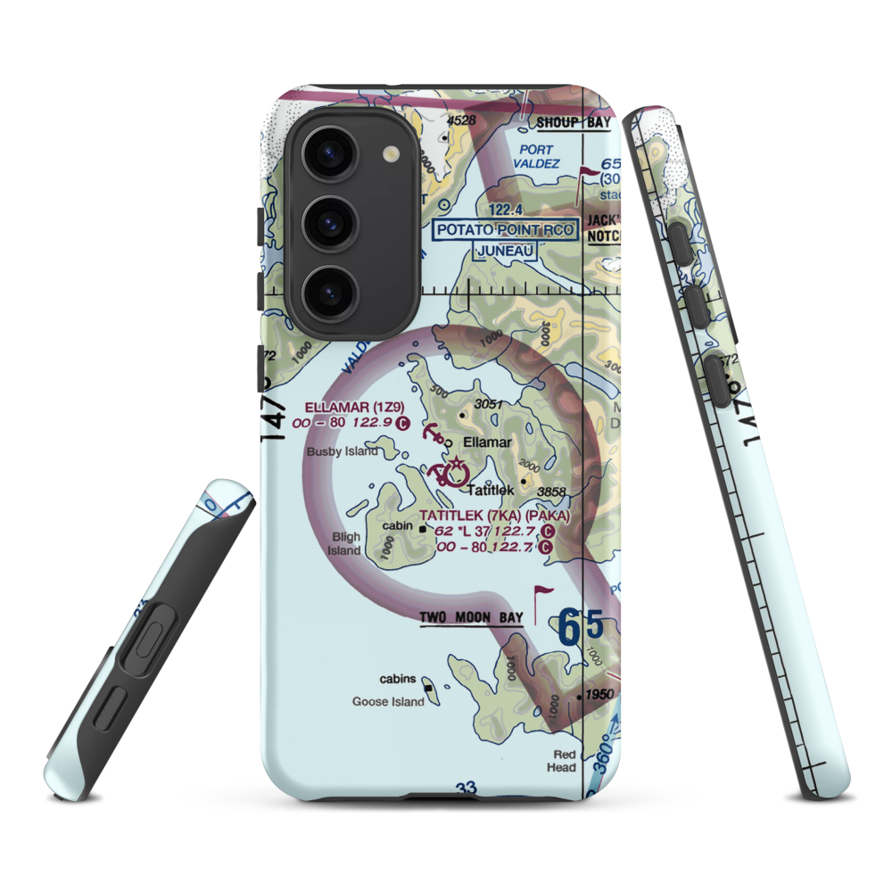 Ellamar Seaplane Base (1Z9) VFR Sectional Samsung Phone Case Samsung Galaxy S23 Plus model shown