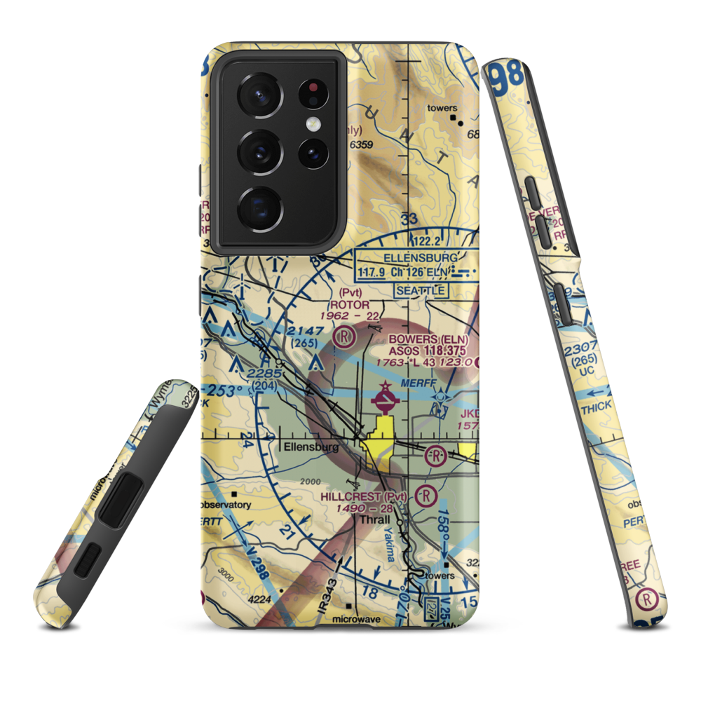 Ellensburg (Rotor Ranch) Airport (79WT) VFR Sectional Samsung Phone Case Samsung Galaxy S21 Ultra model shown