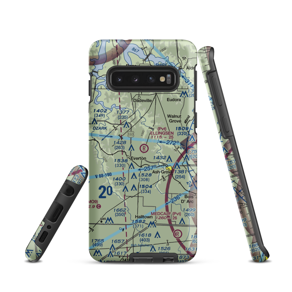 Ellingsen Field (MO34) VFR Sectional Samsung Phone Case Samsung Galaxy S10 model shown