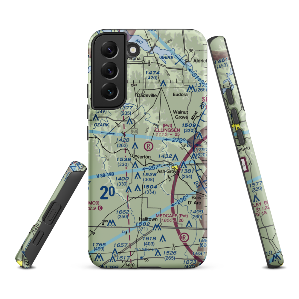 Ellingsen Field (MO34) VFR Sectional Samsung Phone Case Samsung Galaxy S22 Plus model shown