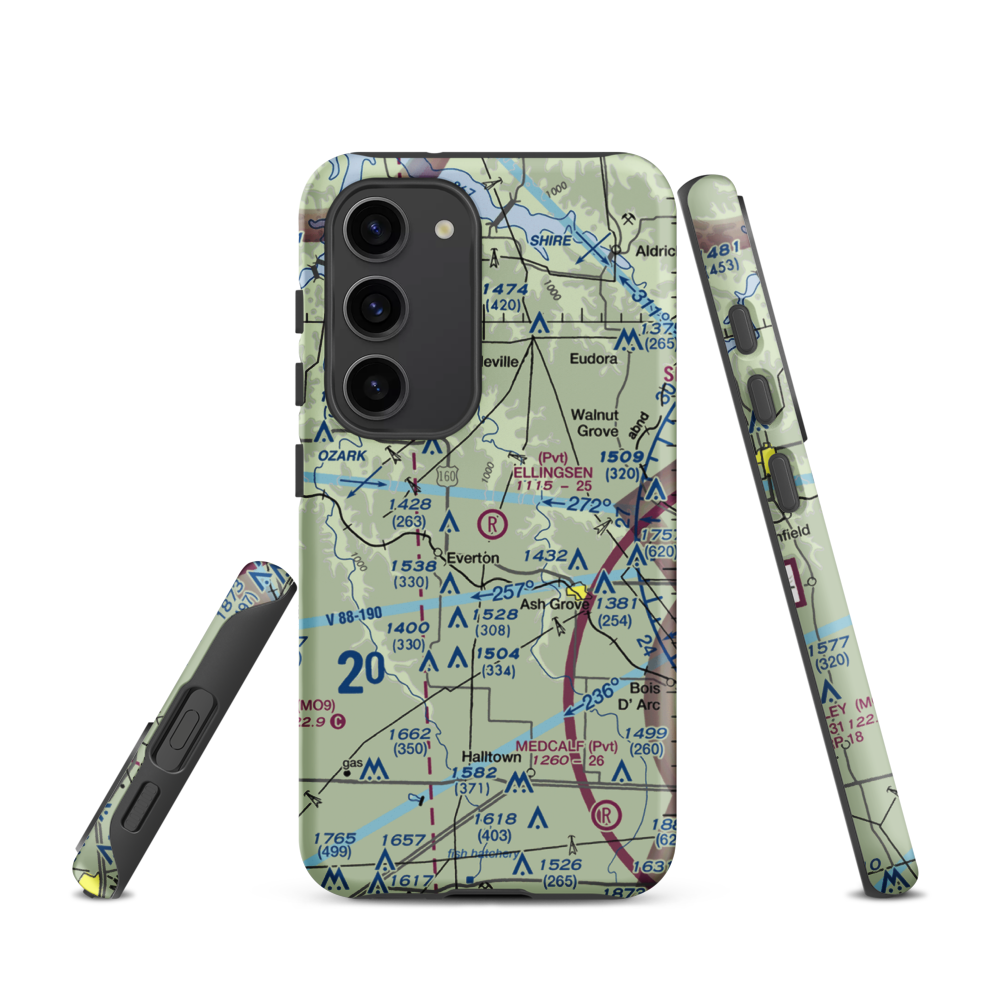 Ellingsen Field (MO34) VFR Sectional Samsung Phone Case Samsung Galaxy S23 model shown