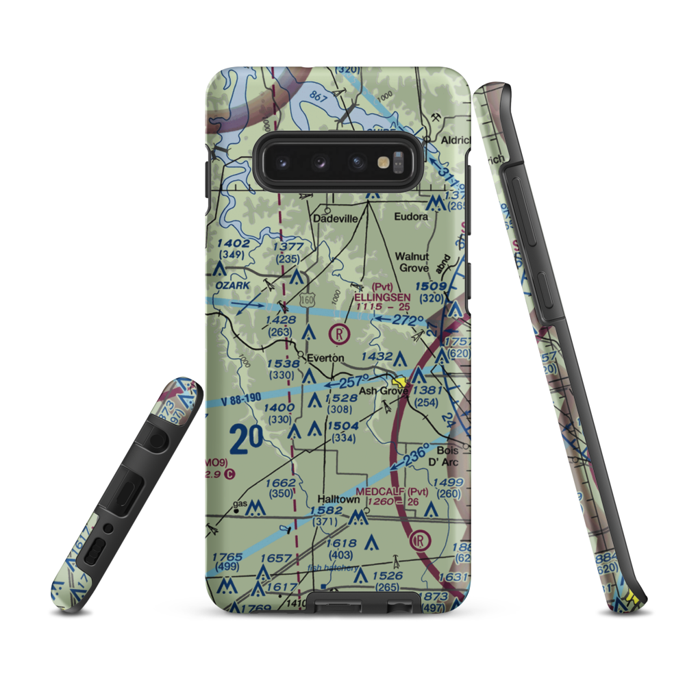 Ellingsen Field (MO34) VFR Sectional Samsung Phone Case Samsung Galaxy S10 Plus model shown