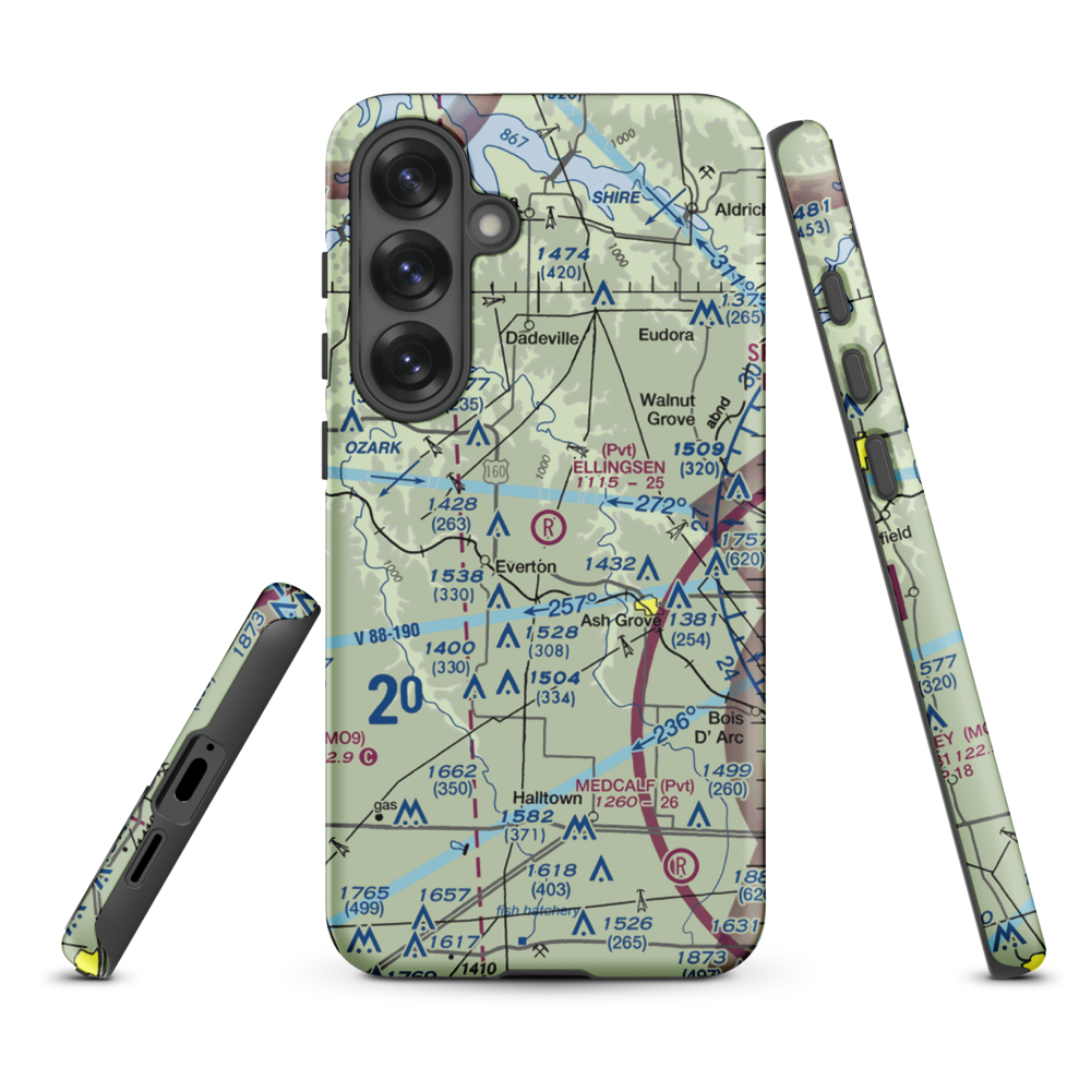 Ellingsen Field (MO34) VFR Sectional Samsung Phone Case Samsung Galaxy S25 Plus model shown
