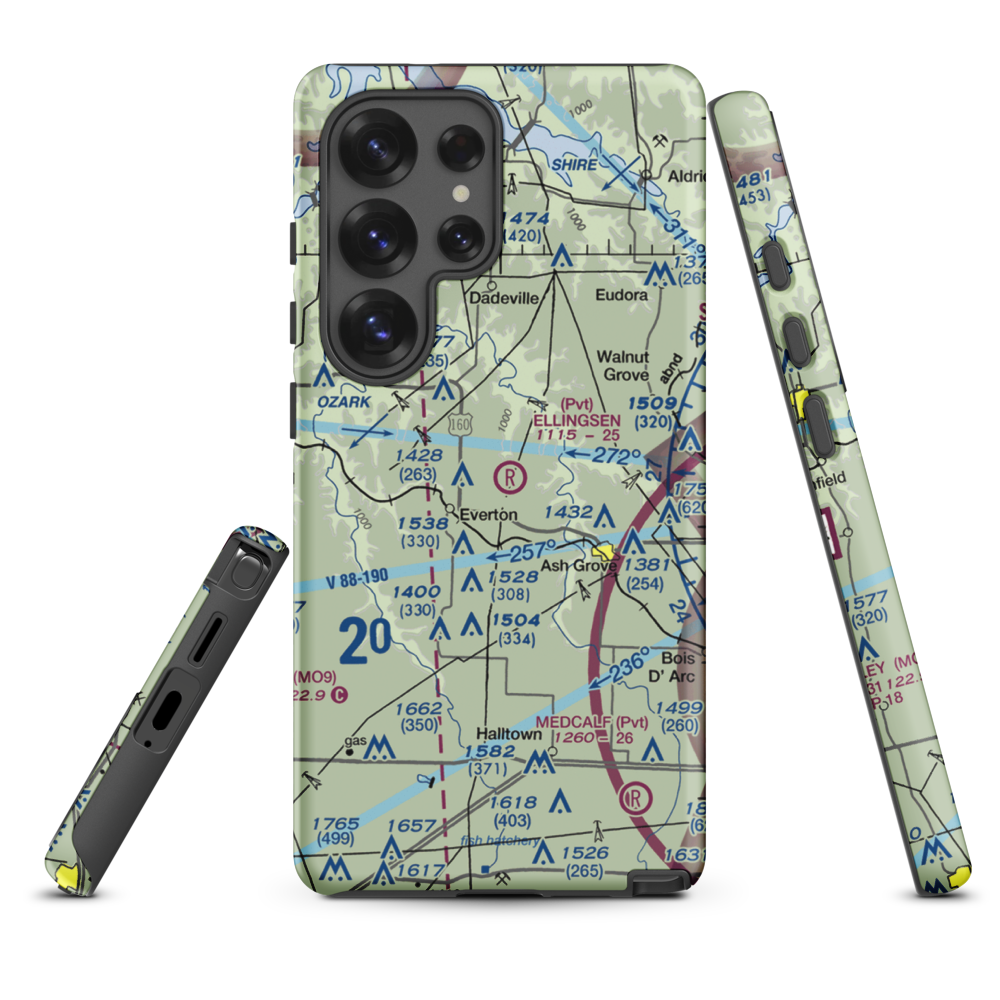 Ellingsen Field (MO34) VFR Sectional Samsung Phone Case Samsung Galaxy S25 Ultra model shown
