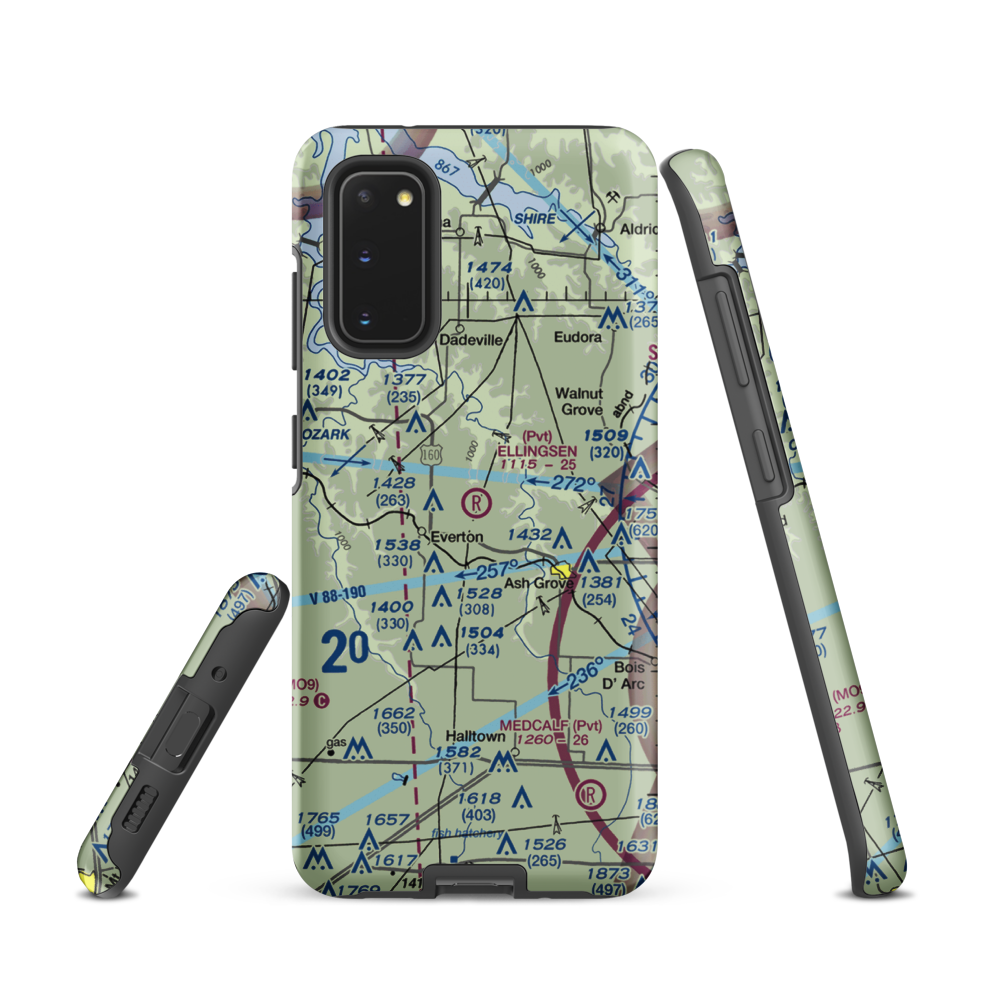 Ellingsen Field (MO34) VFR Sectional Samsung Phone Case Samsung Galaxy S20 model shown