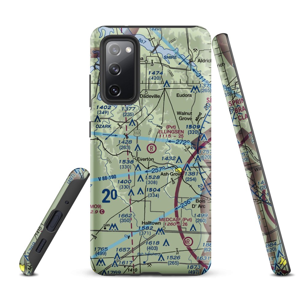 Ellingsen Field (MO34) VFR Sectional Samsung Phone Case Samsung Galaxy S20 FE model shown