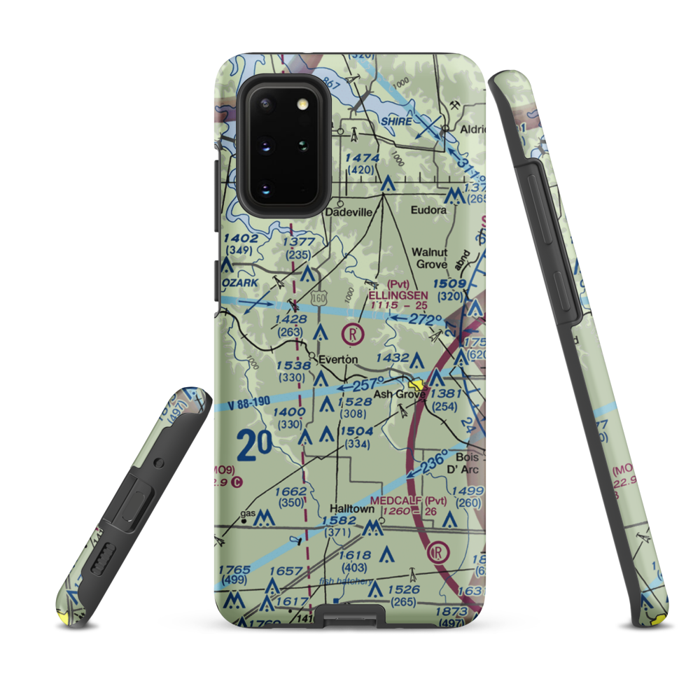 Ellingsen Field (MO34) VFR Sectional Samsung Phone Case Samsung Galaxy S20 Plus model shown