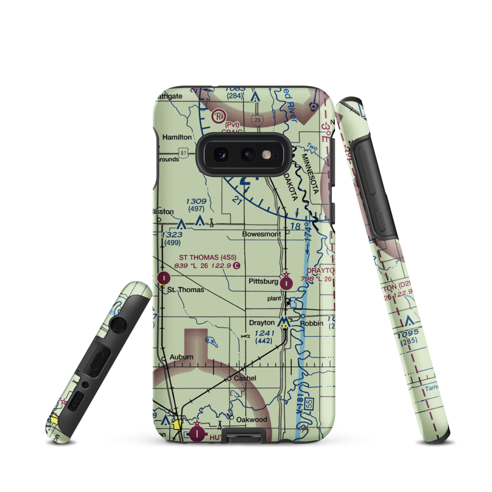 Elliott Farms Airport (9ND1) VFR Sectional Samsung Phone Case Samsung Galaxy S10 Plus model shown