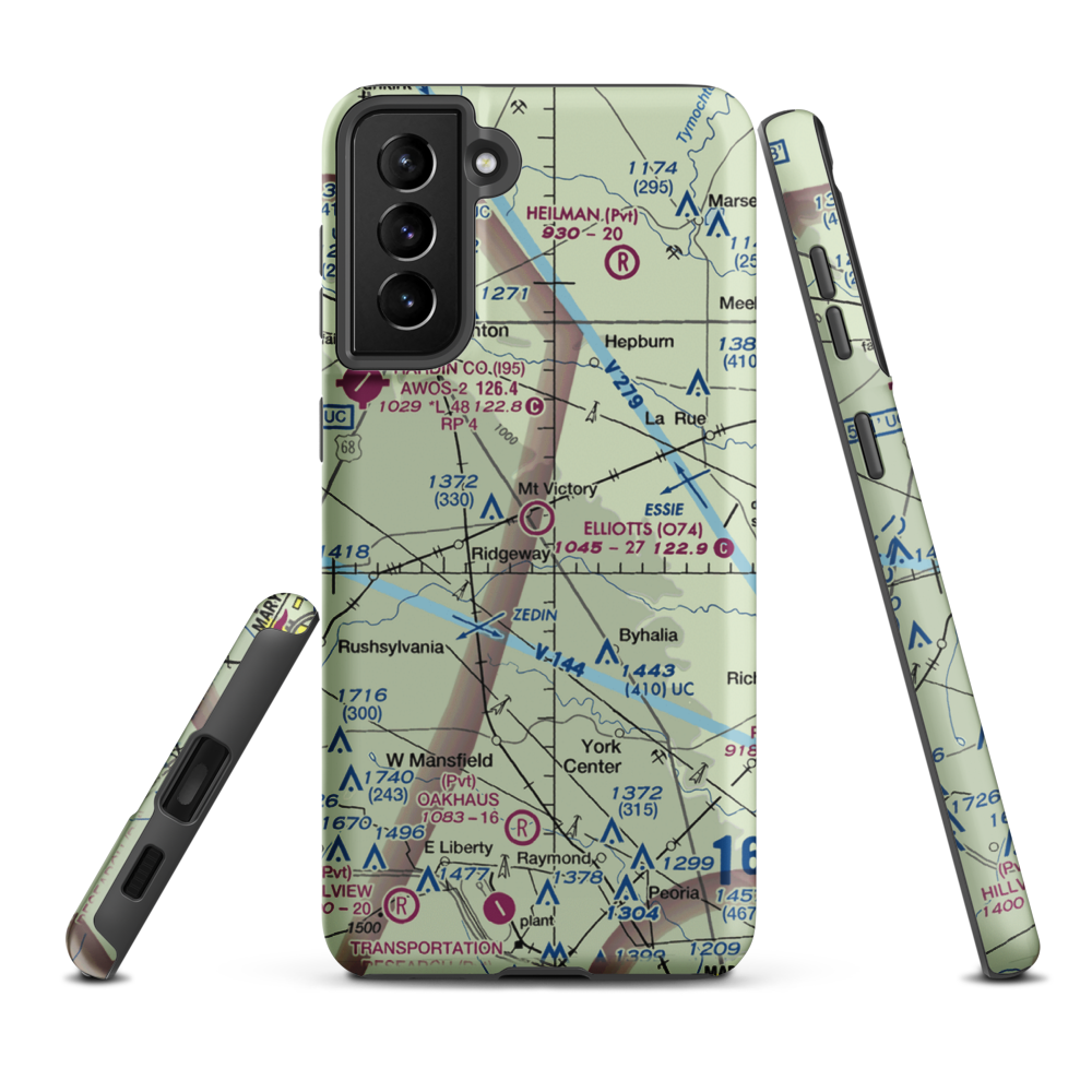 Elliotts Landing Airport (O74) VFR Sectional Samsung Phone Case Samsung Galaxy S21 Plus model shown