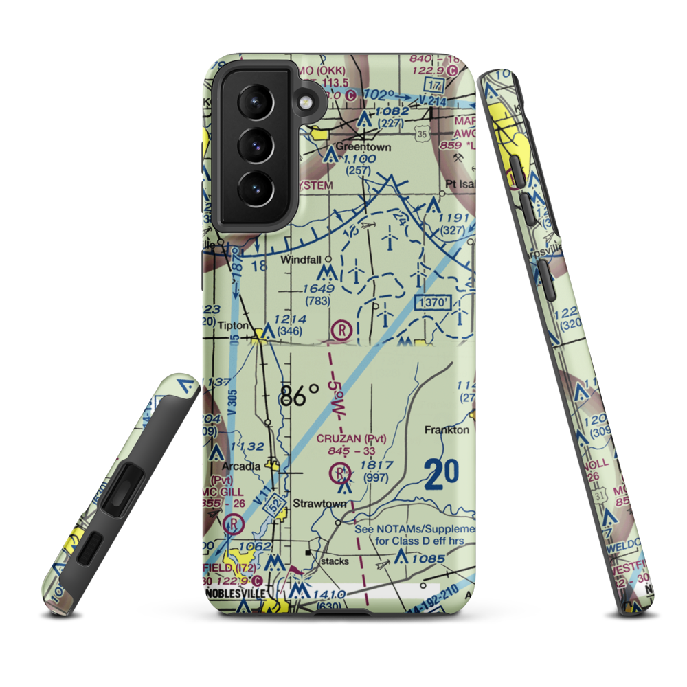 Ellison Airport (35IN) VFR Sectional Samsung Phone Case Samsung Galaxy S21 Plus model shown