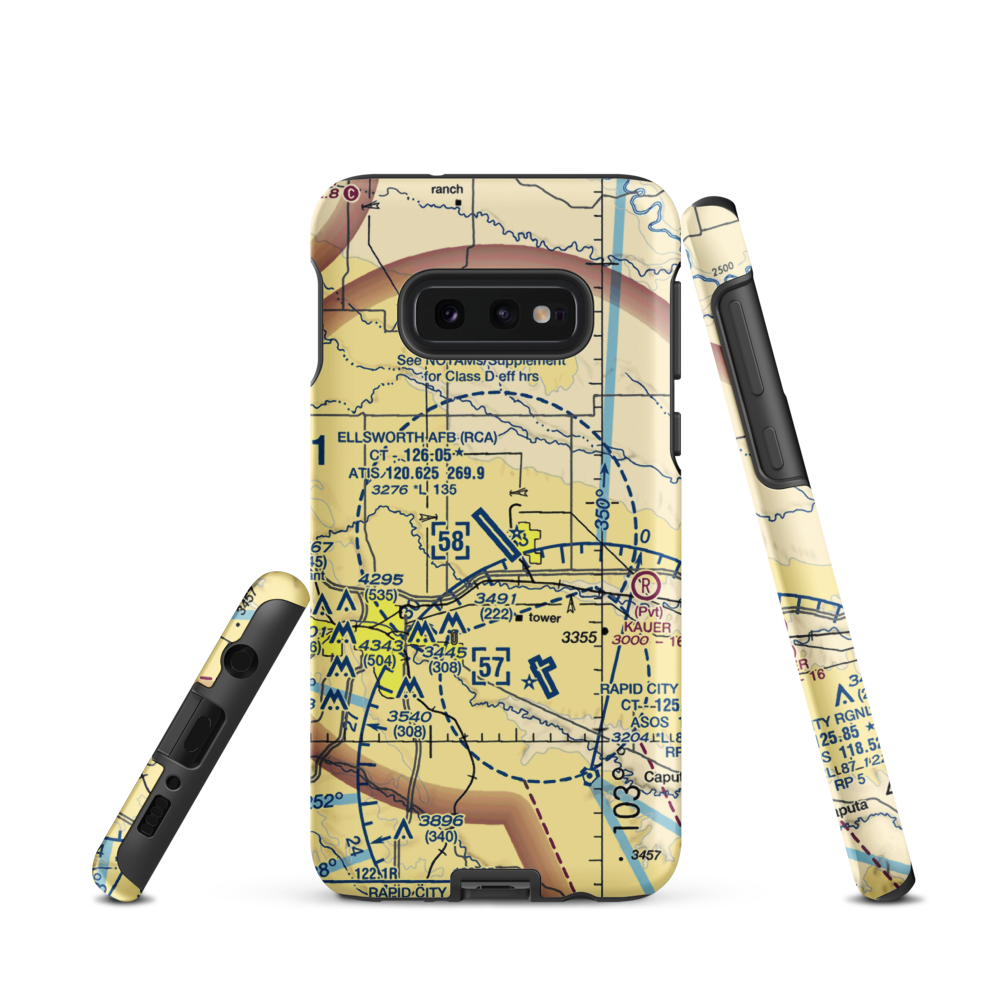 Ellsworth Air Force Base (RCA) VFR Sectional Samsung Phone Case Samsung Galaxy S10 Plus model shown
