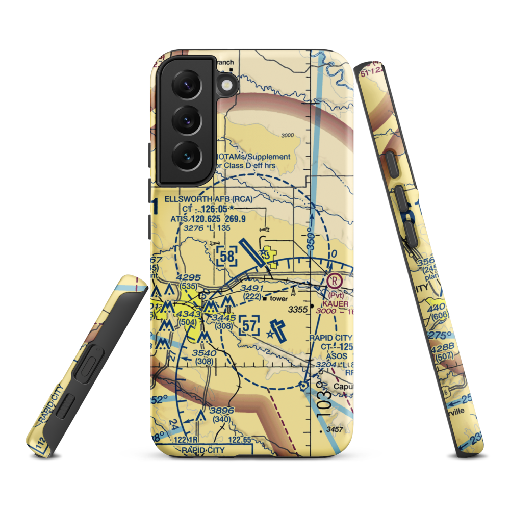 Ellsworth Air Force Base (RCA) VFR Sectional Samsung Phone Case Samsung Galaxy S22 Plus model shown