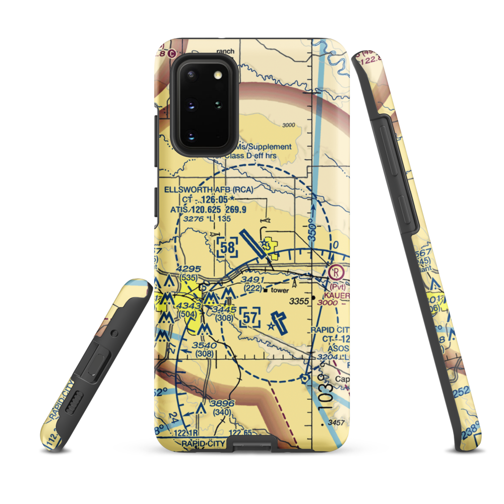 Ellsworth Air Force Base (RCA) VFR Sectional Samsung Phone Case Samsung Galaxy S20 Plus model shown