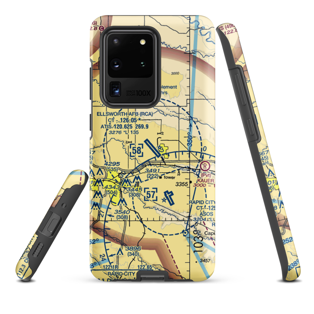 Ellsworth Air Force Base (RCA) VFR Sectional Samsung Phone Case Samsung Galaxy S20 Ultra model shown