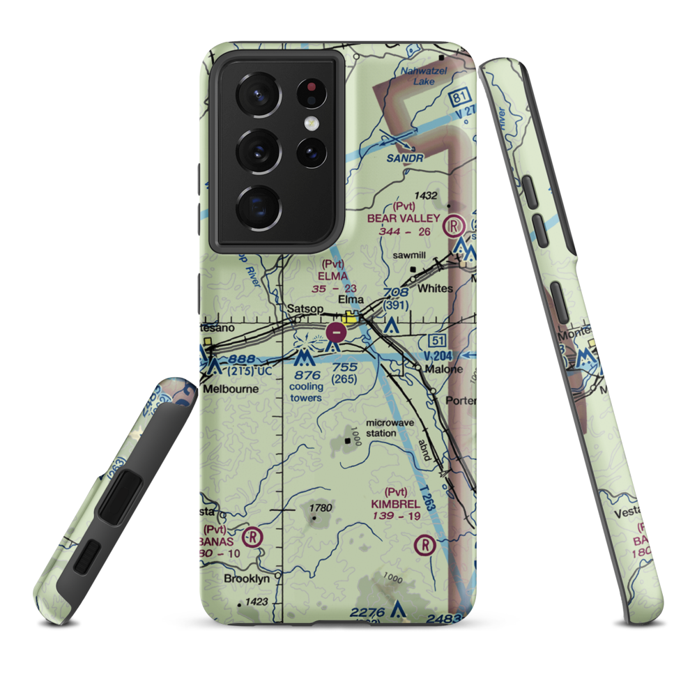 Elma Municipal Airport (4W8) VFR Sectional Samsung Phone Case Samsung Galaxy S21 Ultra model shown