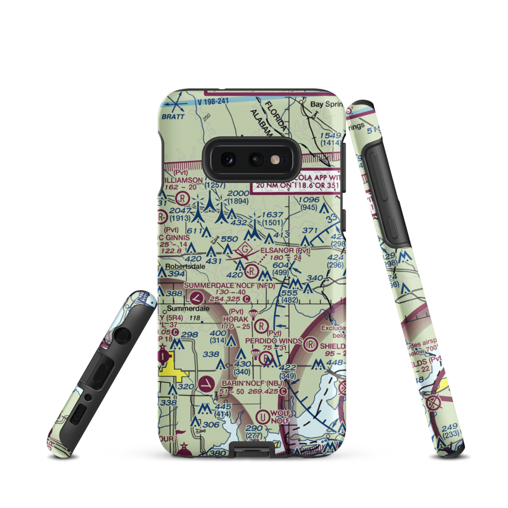 Elsanor Airport (1AL4) VFR Sectional Samsung Phone Case Samsung Galaxy S10e model shown