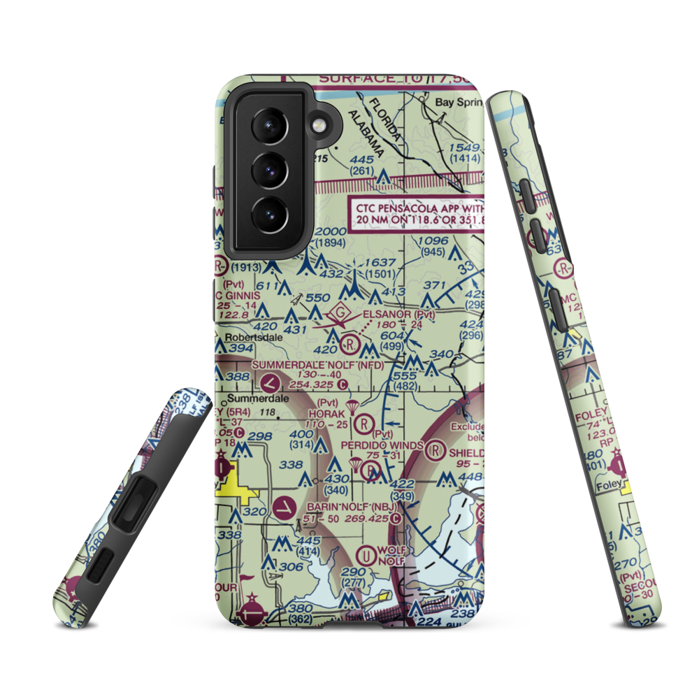 Elsanor Airport (1AL4) VFR Sectional Samsung Phone Case Samsung Galaxy S21 FE model shown