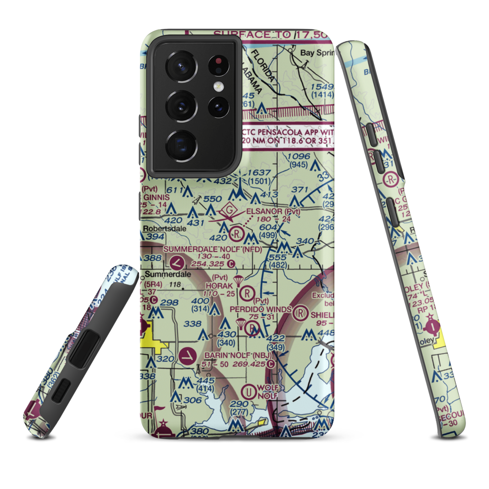 Elsanor Airport (1AL4) VFR Sectional Samsung Phone Case Samsung Galaxy S21 Ultra model shown