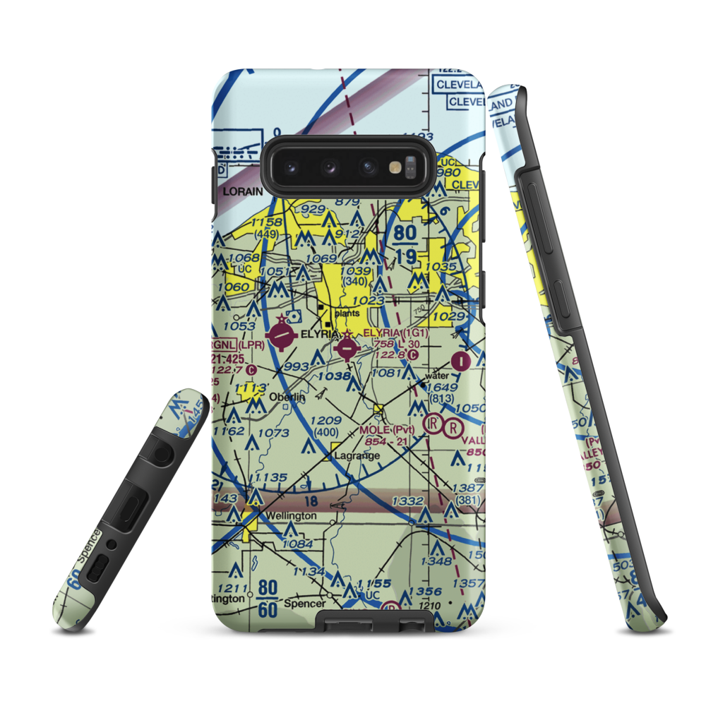 Elyria Airport (1G1) VFR Sectional Samsung Phone Case Samsung Galaxy S10 Plus model shown