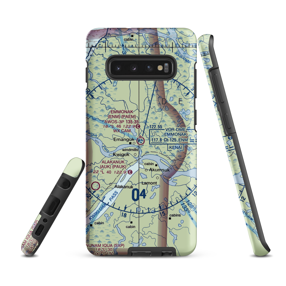 Emmonak Airport (ENM) VFR Sectional Samsung Phone Case Samsung Galaxy S10 Plus model shown