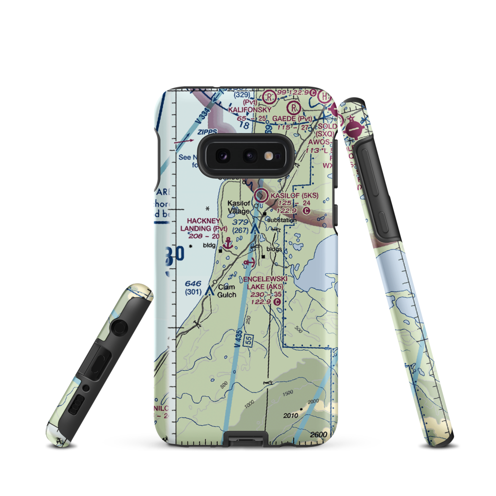 Encelewski Lake Seaplane Base (AK5) VFR Sectional Samsung Phone Case Samsung Galaxy S10 Plus model shown