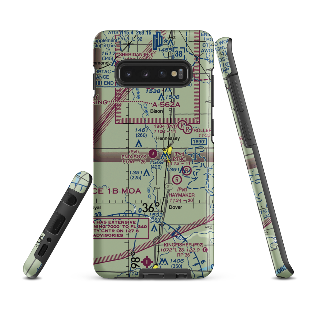 Enix Boys Airport (OK51) VFR Sectional Samsung Phone Case Samsung Galaxy S10e model shown