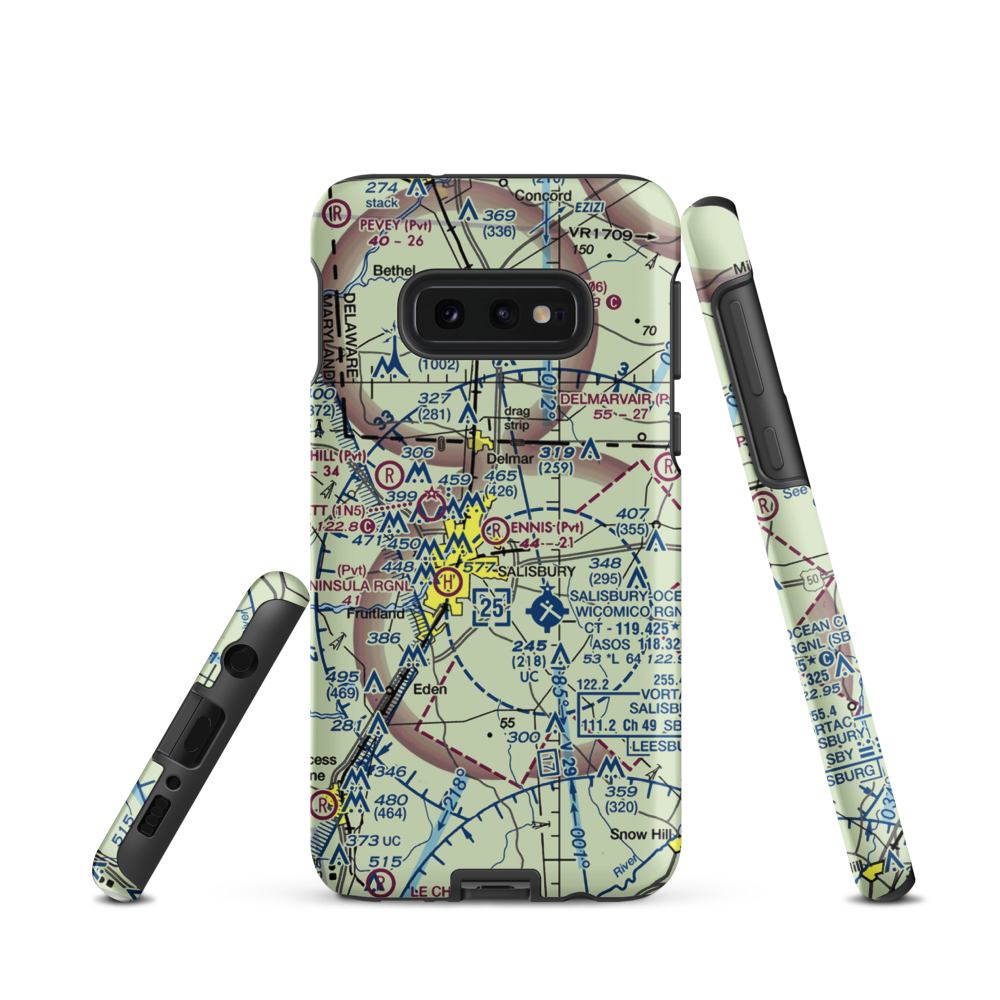 Ennis Aerodrome (2MD4) VFR Sectional Samsung Phone Case Samsung Galaxy S10e model shown