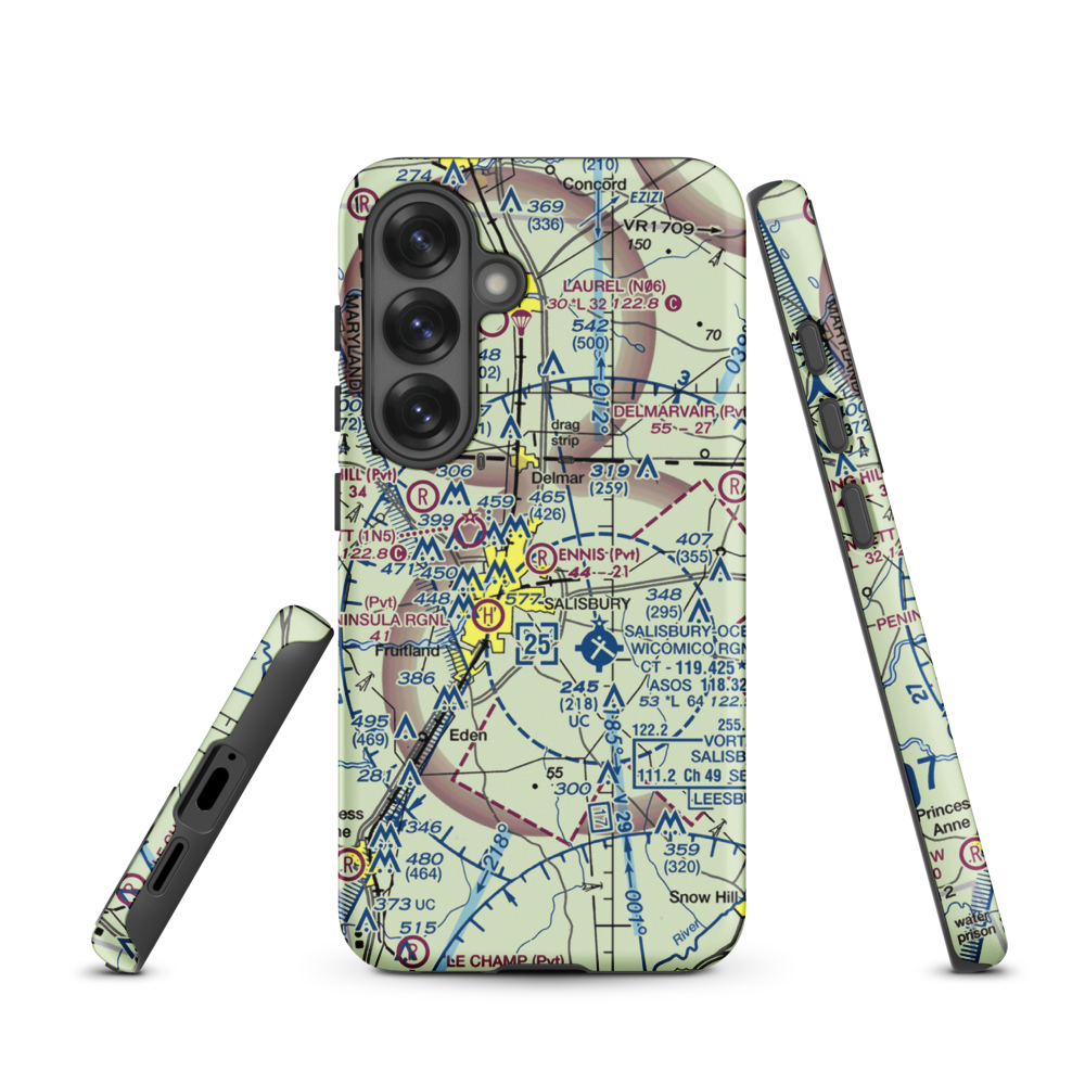 Ennis Aerodrome (2MD4) VFR Sectional Samsung Phone Case Samsung Galaxy S25 model shown
