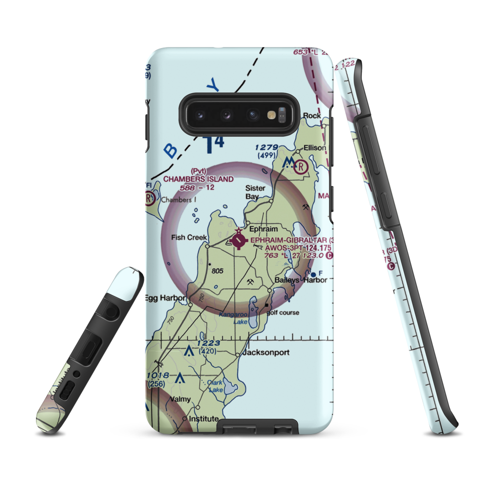 Ephraim-Fish Creek Airport (3D2) VFR Sectional Samsung Phone Case Samsung Galaxy S10 Plus model shown