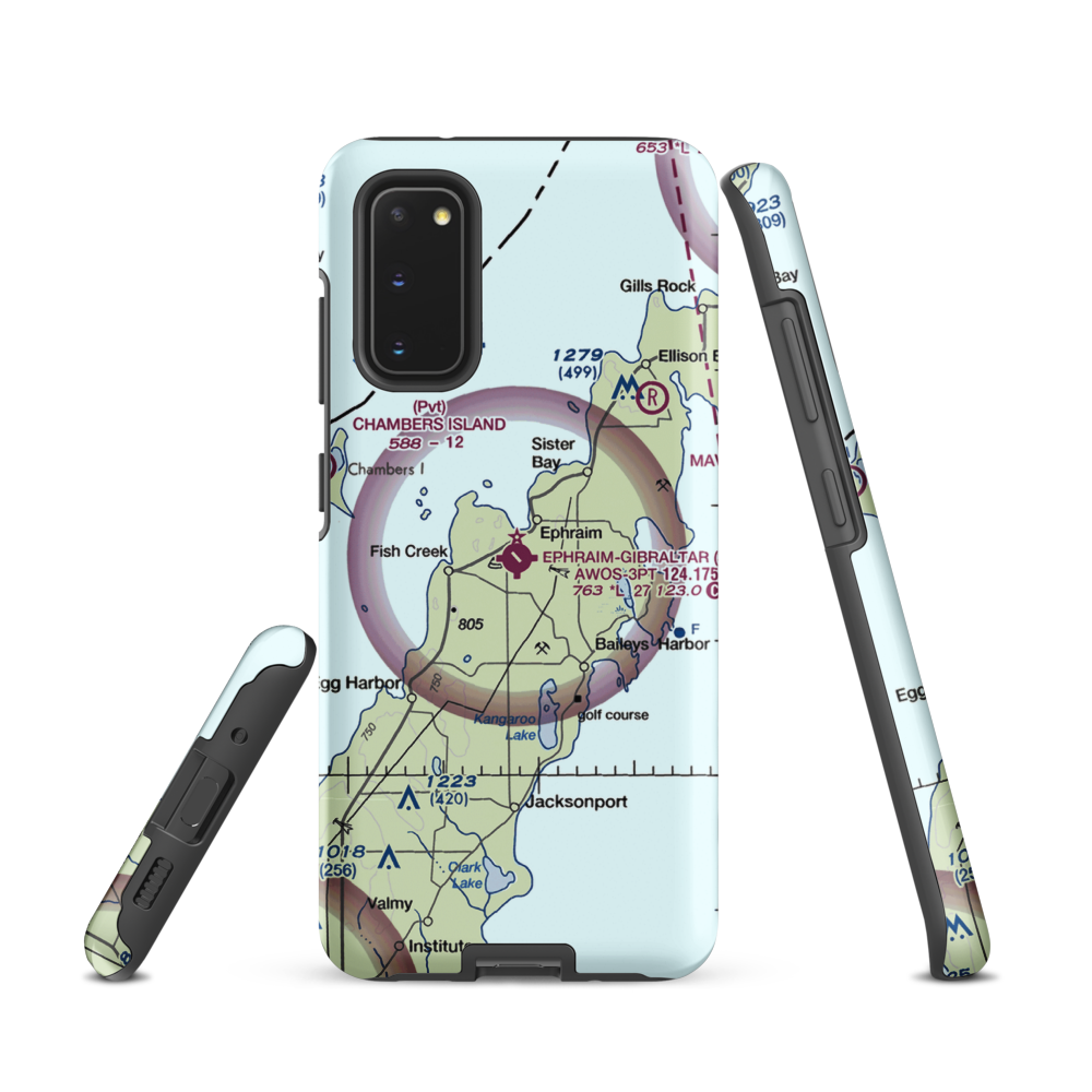 Ephraim-Fish Creek Airport (3D2) VFR Sectional Samsung Phone Case Samsung Galaxy S20 model shown