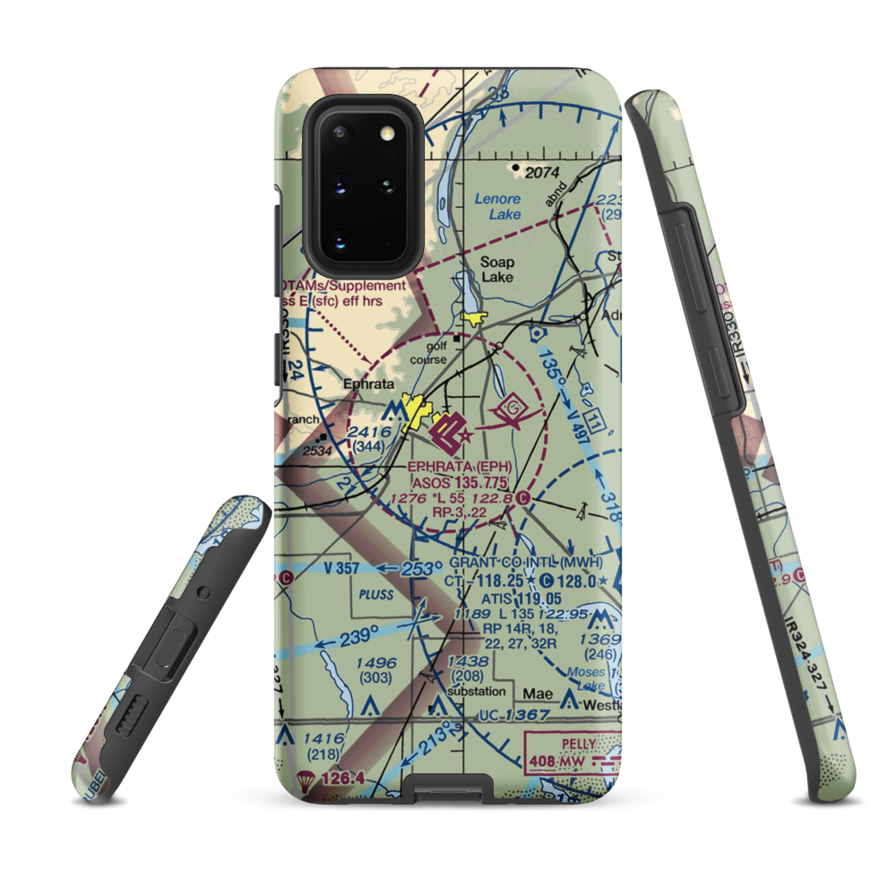 Ephrata Municipal Airport (EPH) VFR Sectional Samsung Phone Case Samsung Galaxy S20 Plus model shown