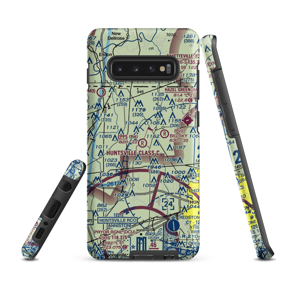 Epps Airpark (00AL) VFR Sectional Samsung Phone Case Samsung Galaxy S10 Plus model shown
