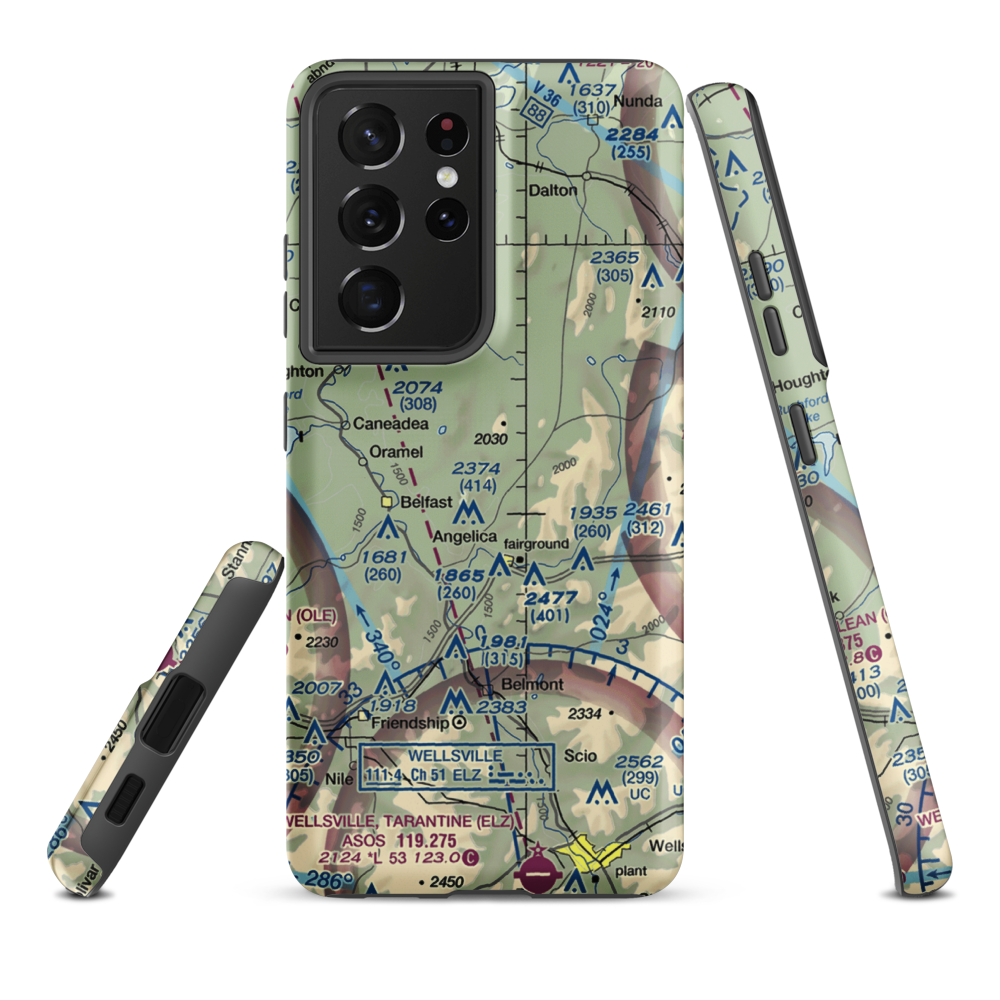 Erb Acres Airport (54NY) VFR Sectional Samsung Phone Case Samsung Galaxy S21 Plus model shown