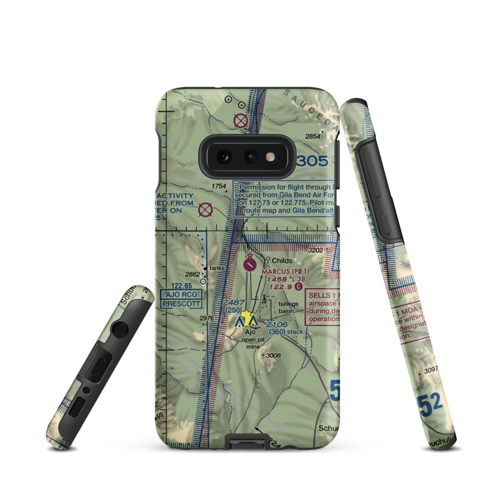 Eric Marcus Municipal Airport (P01) VFR Sectional Samsung Phone Case Samsung Galaxy S10e model shown