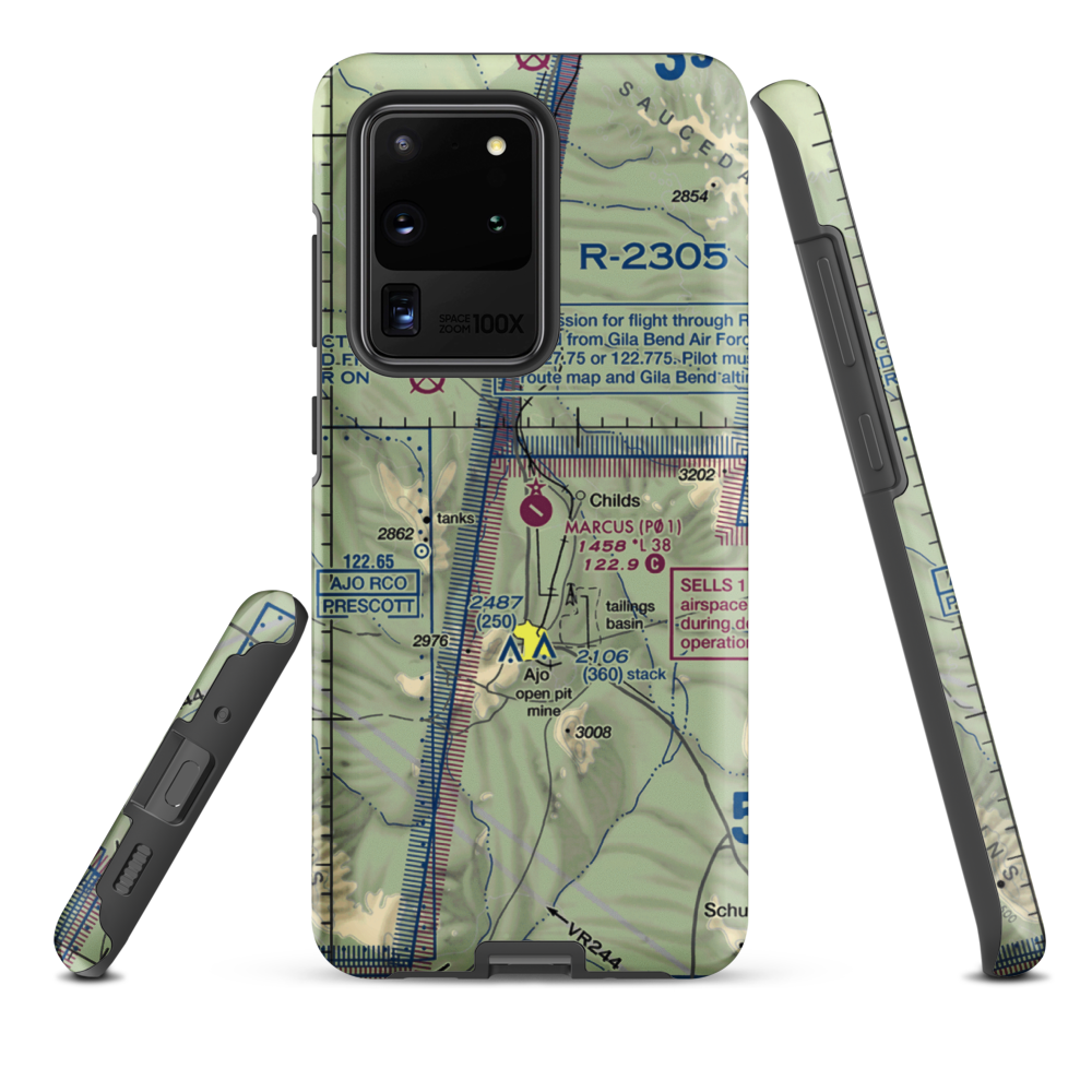 Eric Marcus Municipal Airport (P01) VFR Sectional Samsung Phone Case Samsung Galaxy S20 Ultra model shown