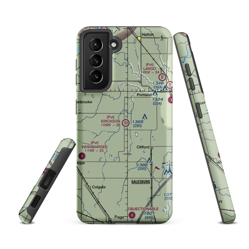 Erickson Airport (3NA0) VFR Sectional Samsung Phone Case Samsung Galaxy S21 Ultra model shown